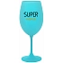 SUPER MÁMA - tyrkysová sklenice na víno 350 ml
