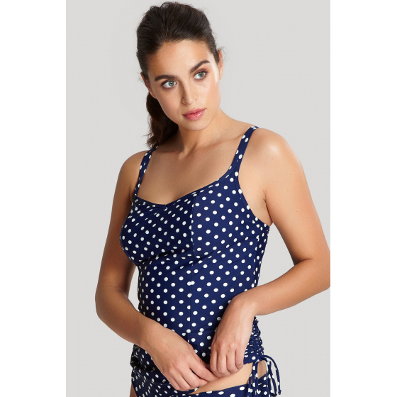 Dámský vrchní díl plavek Tankini Anya SW1011 Tmavě modro s bílou - Panache