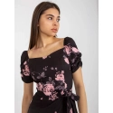 Dámské šaty LK SK 508641.29 Černá s růžovou vzor - FPrice