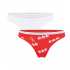 Dámské tanga 2pack QD3788E - W5H - Červená, bílá - Calvin Klein