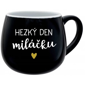 HEZKÝ DEN MILÁČKU - černý keramický hrníček 300 ml