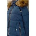Dámská prošívaná bunda s kapucí W701 petrolejová - MHM
