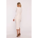 Tužkové šaty s ozdobnými rameny S412 slonová kost - Stylove