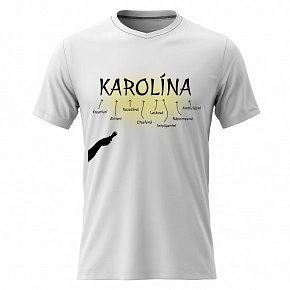 Dámské bavlněné tričko s potiskem - VLASTNOSTI - KAROLÍNA - bílé