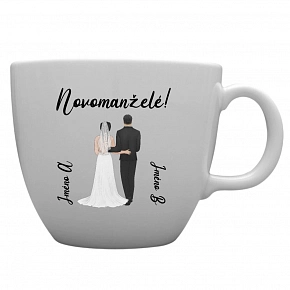 Personalizovaný MEGA XXL keramický hrnek 1 000 ml se svatebním párem Personalizovaný MEGA XXL keramický hrnek 1 000 ml se svatebním párem