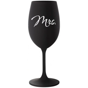 MRS. - černá sklenice na víno 350 ml