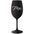 MRS. - černá sklenice na víno 350 ml