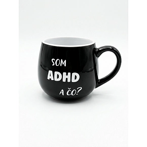 Keramický hrníček Som ADHD a čo? 300 ml černý - Giftela
