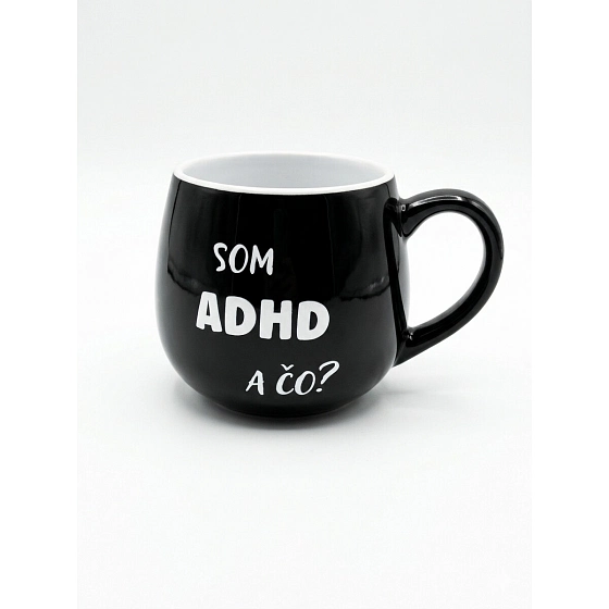 Keramický hrníček Som ADHD a čo? 300 ml černý - Giftela