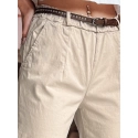 Dámské kalhoty chinos s páskem RELCIX lUY2585 béžové - FashionStreet 