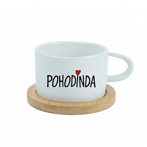 Hrnek POHODINDA - bílý hrníček makronka 200 ml