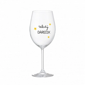 TEKUTÝ DÁREČEK - čirá sklenice na víno 350 ml