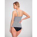 Dámský vrchní díl plavek Tankiny Anya Stripe SW0891 Černo-bílá - Panache