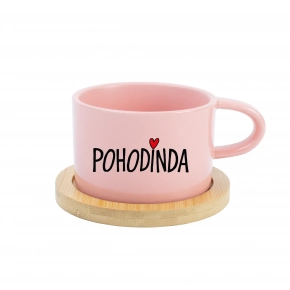 POHODINDA - růžový hrníček makronka 200 ml