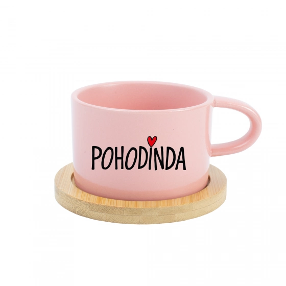 POHODINDA - růžový hrníček makronka 200 ml