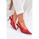 Dámské lodičky s otevřenou patou P-1436 Červená - Stephan Paris