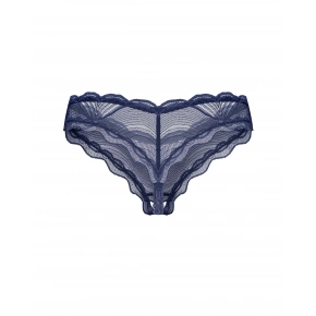 Dámská tanga Nightly Blue Crotchless Thong tm. modré - Obsessive