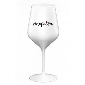 VÍNOPIČKA - biely nerozbitný pohár na víno 470 ml