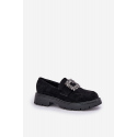 Dámské mokasíny na podpatku JH23-61 Černá - Step in style