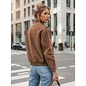 Dámská semišová bunda bomber TY5644  hnědá - FashionStreet