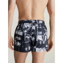 Pánské plavky KM0KM00968 0GL černobílé s palmami - Calvin Klein