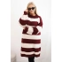 Dámské pletené šaty 8111 bordó-béžové - Kesi
