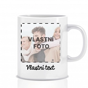 Personalizovaný klasický bílý keramický hrníček 300 ml s fotografií 