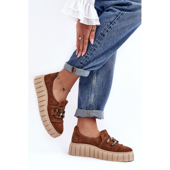 Dámské polobotky 3398 Hnědá s béžovou - Lewski Shoes