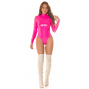 Dámské sexy body Latexlook 21147 neonově růžové - Koucla