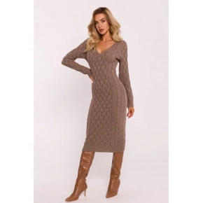 Dámské svetrové šaty M824 Cappuccino - MOE Dámské svetrové šaty M824 Cappuccino - MOE