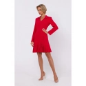 Dámské šaty se skládaným spodním lemem M752 Červená - MOE