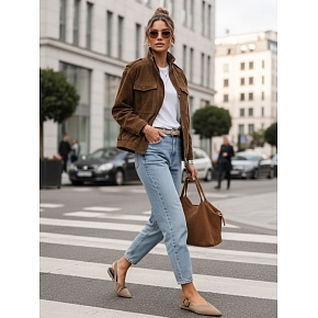 Dámská semišová bunda / bomber TY5578 - Fashion Street 