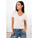 Dámské tričko Serek s krátkým rukávem hnědé - Off Pink