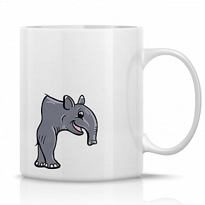 SLON - klasický bílý keramický hrníček 300 ml
