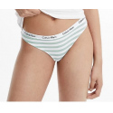 Dámské kalhotky D1618E 5XD bílá/zelená - Calvin Klein