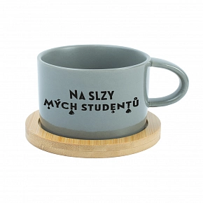 NA SLZY MÝCH STUDENTŮ - šedý hrníček makronka 200 ml