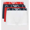 Pánské trenýrky - 111357 2R715 97010 - bílá/červená/tm.modrá - Emporio Armani