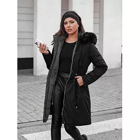 Dámská zimní bunda oboustranná TY4587 černo-šedá - FashionStreet Dámská zimní bunda oboustranná TY4587 černo-šedá - FashionStreet