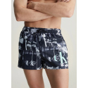 Pánské plavky KM0KM00968 0GL černobílé s palmami - Calvin Klein