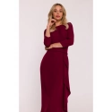 Šaty s volánkem S425  bordó - Stylove