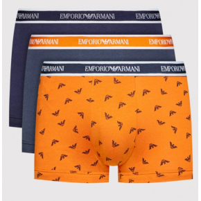 Pánské boxerky 111357 2R717 96735 - tm.modrá/oranžová - Emporio Armani