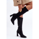 Kozačky na podpatku 9550 černé - Step in style