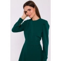S378 Rozšířené šaty s páskem S378  zelené - Stylove