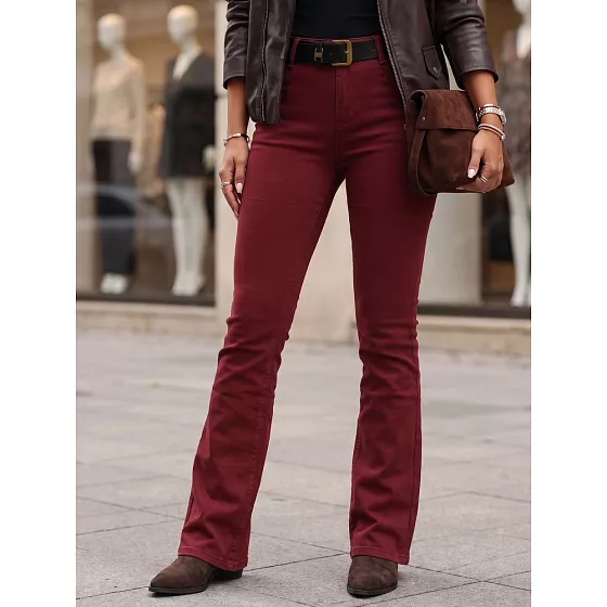 Dámské džíny UY3111 vínové - FashionStreet 