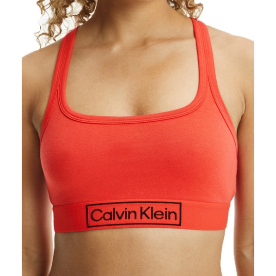 Sportovní bralette Heritage - QF6768E XM9 - červenooranžová - Calvin Klein