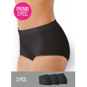 Dámské kalhotky s vyšším pasem bezešvé Culotte 3PACK mix Černá/bílá/tělová - Intimidea