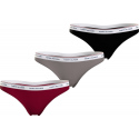 Dámská tanga 3 PACK UW0UW04894 0R3 vícebarevná - Tommy Hilfiger