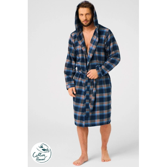 Pánský župan MGL 431 Modrá s hnědou - KEY