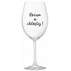 NEČUM A CHLASTEJ! - čirá sklenice na víno 350 ml