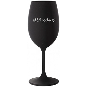 ÚKLID POČKÁ - černá sklenice na víno 350 ml